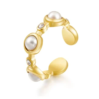 Round Shape Beads Open Ring
