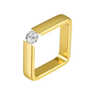 Geometry Square Zircon Ring