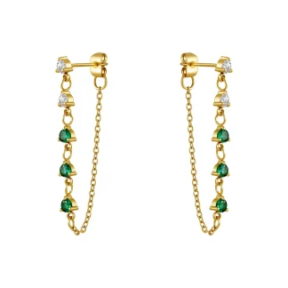 Zircon Chain Hoop Earrings
