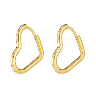 Heart Stripe Stud Earrings