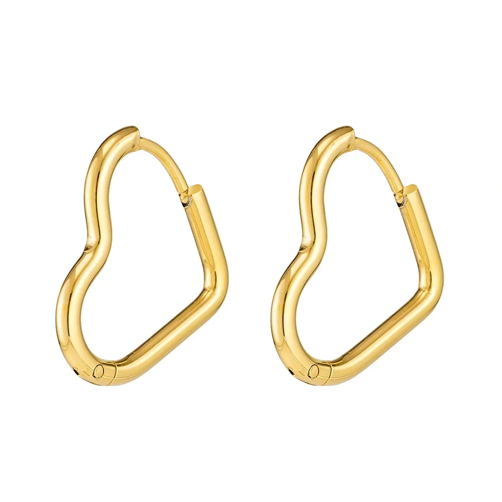 Heart Stripe Stud Earrings