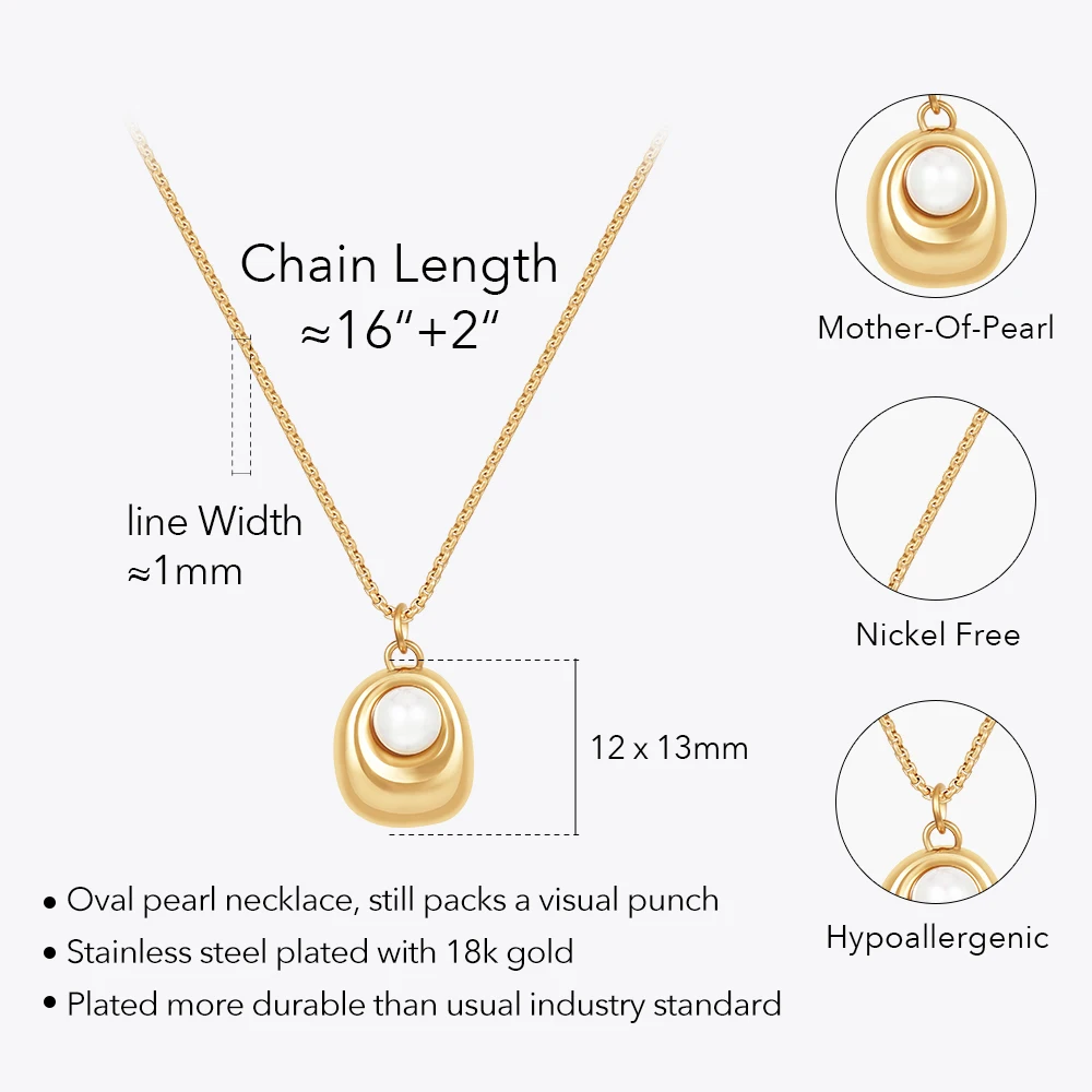 Oval Pearl Necklace - Image 7