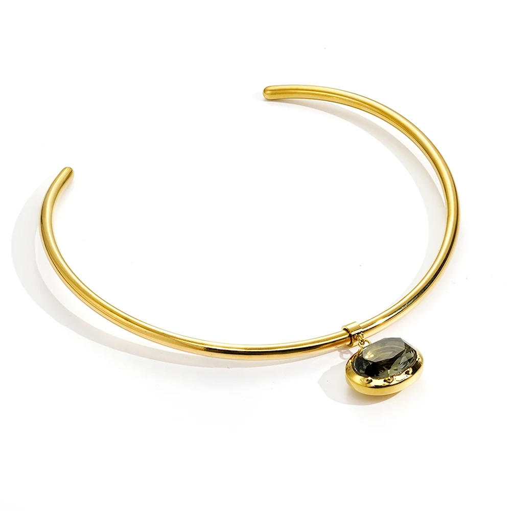 Oval Crystal Colorful Birthstone Necklace - Image 5