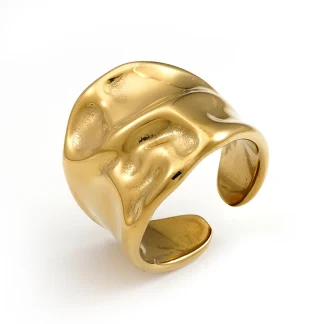 Geometry Wide Fold Design Ring