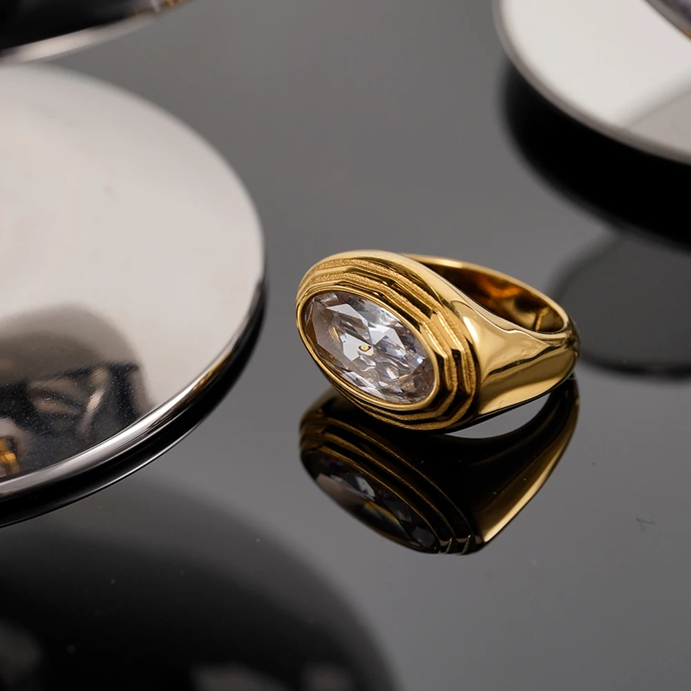 Geometry Oval Zircon Ring - Image 3