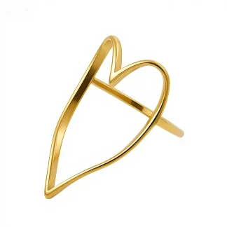 Line Hollow Heart Ring