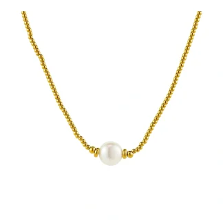 Bohemia Steel Ball Pearl Necklace