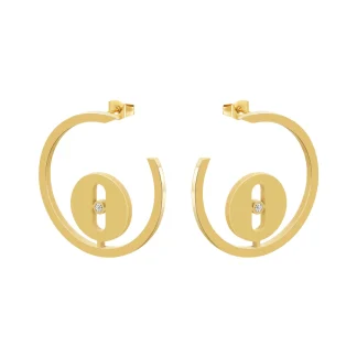 Cutout Zircon Hoop Earrings