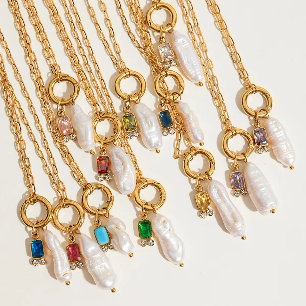 Summer Pearl Zircon Necklace - Image 4