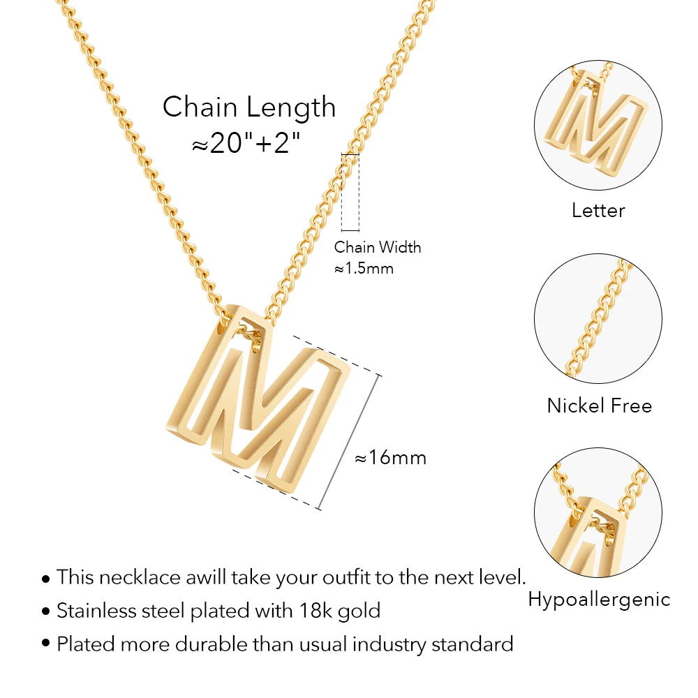 Letter Pendant Necklace - Image 13
