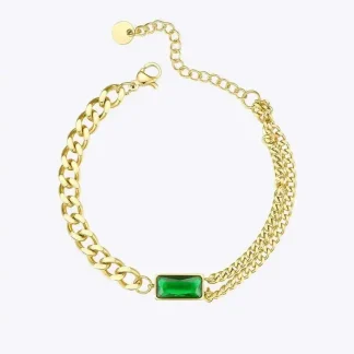 Green Stone Link Bracelet