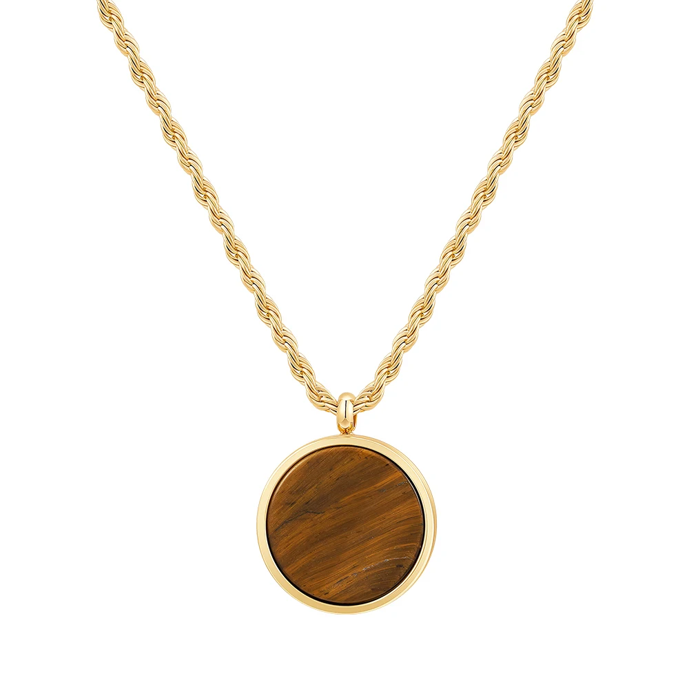 Stone Disk Pendant Necklace - Image 8