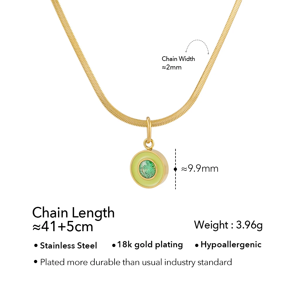 Slice Oil Dripping Zircon Necklace - Image 8