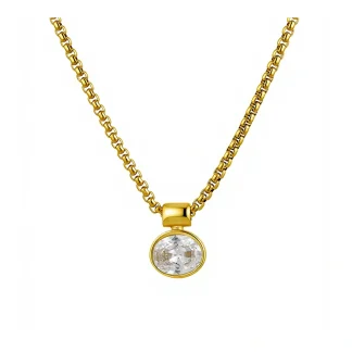 Oval Zircon Necklace