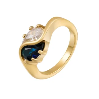 Zircon Two Tone Ring