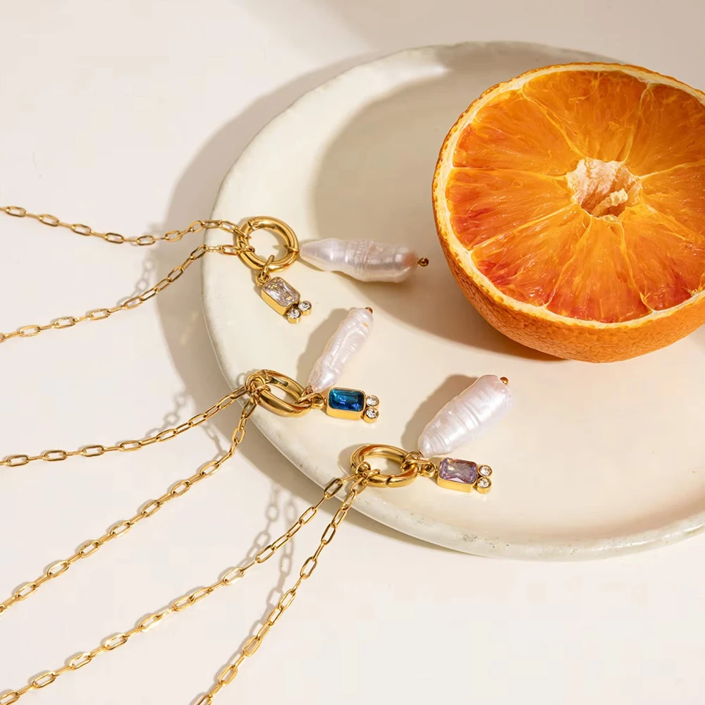 Summer Pearl Zircon Necklace - Image 5