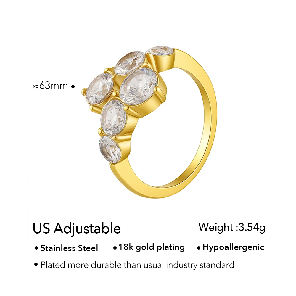 Geometry Round Zircon Ring - Image 7