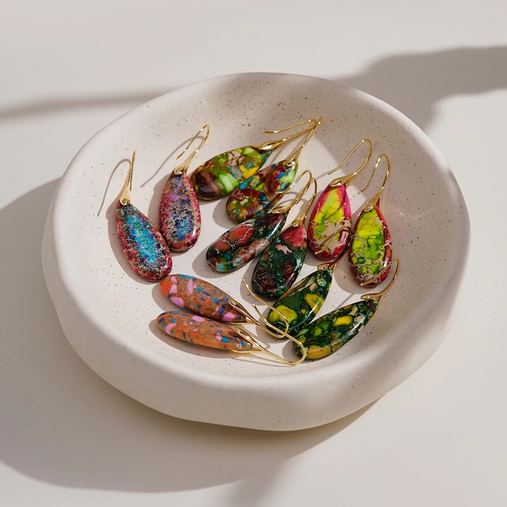 Resin Emperor Stone Stud Earrings - Image 2