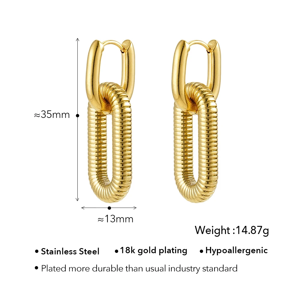 Twist U Shape Stud Earrings - Image 8