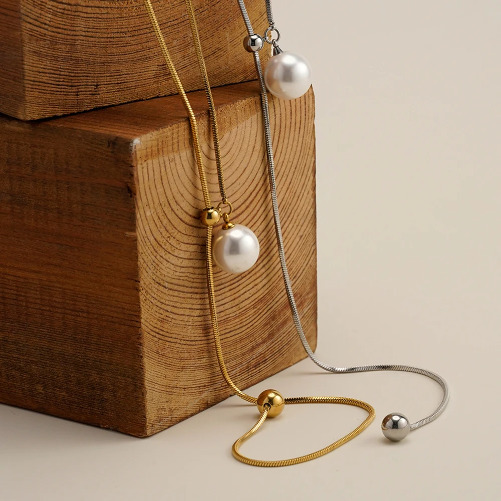 Snake Pearl Movable Necklace - Image 5