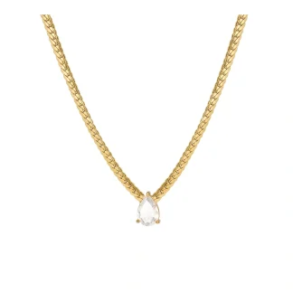 Rain Drop Zircon Slice Necklace