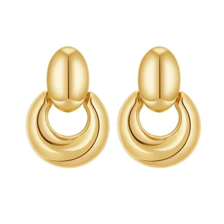 Geometry Curved Drop Earrings