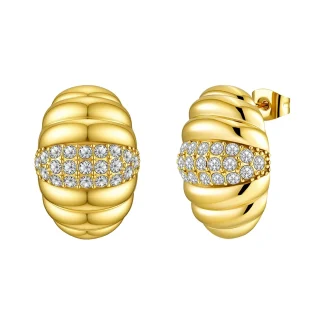 Delicate Oval Zircon Stud Earrings
