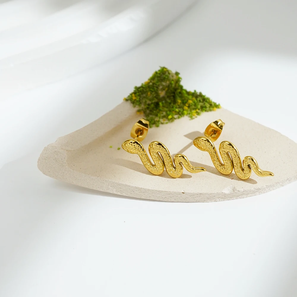 Snake Stud Earrings - Image 2