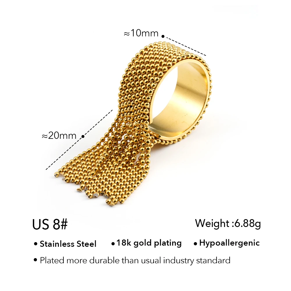 Steel Ball Tassel Ring - Image 8