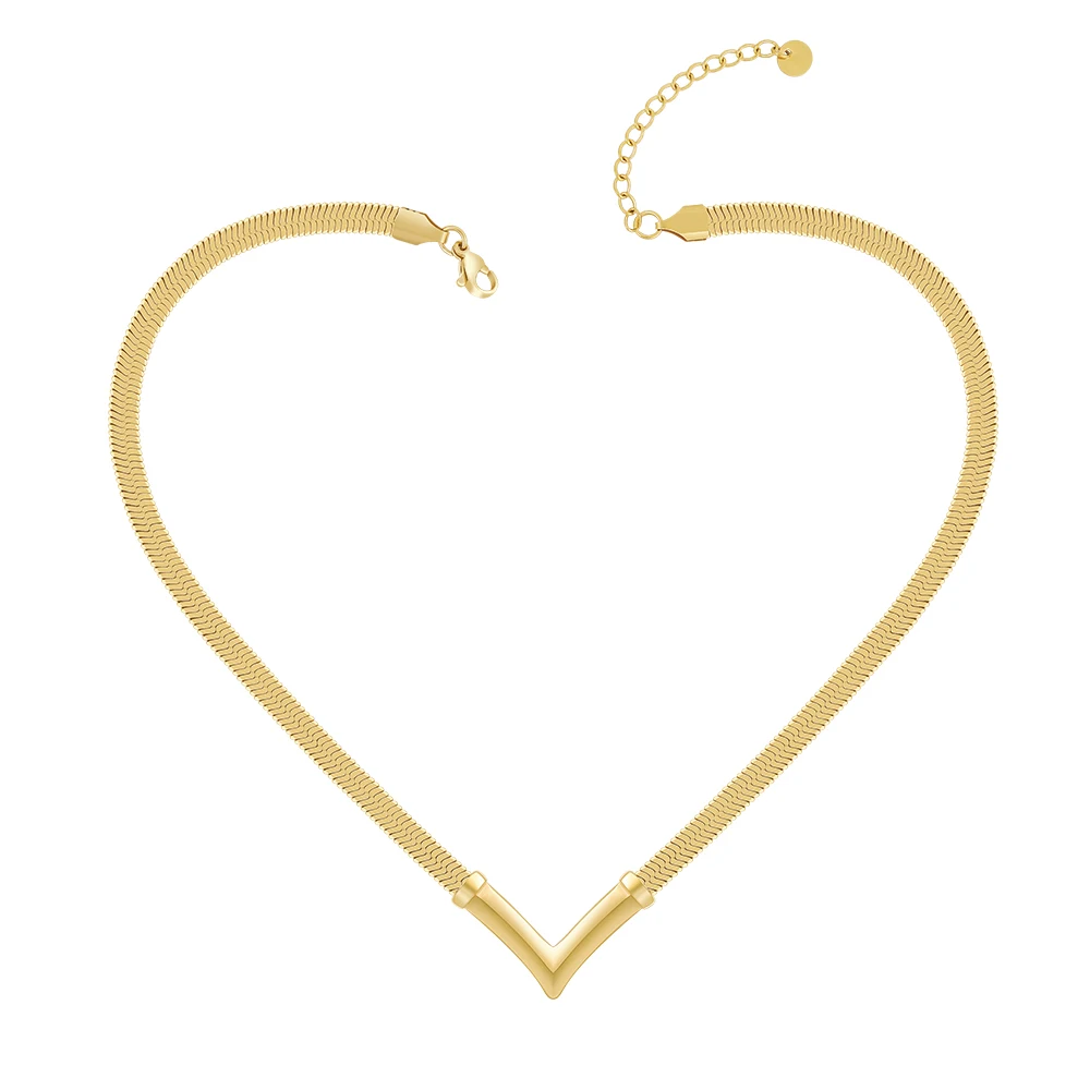 V Shape Snake Necklace - Image 5