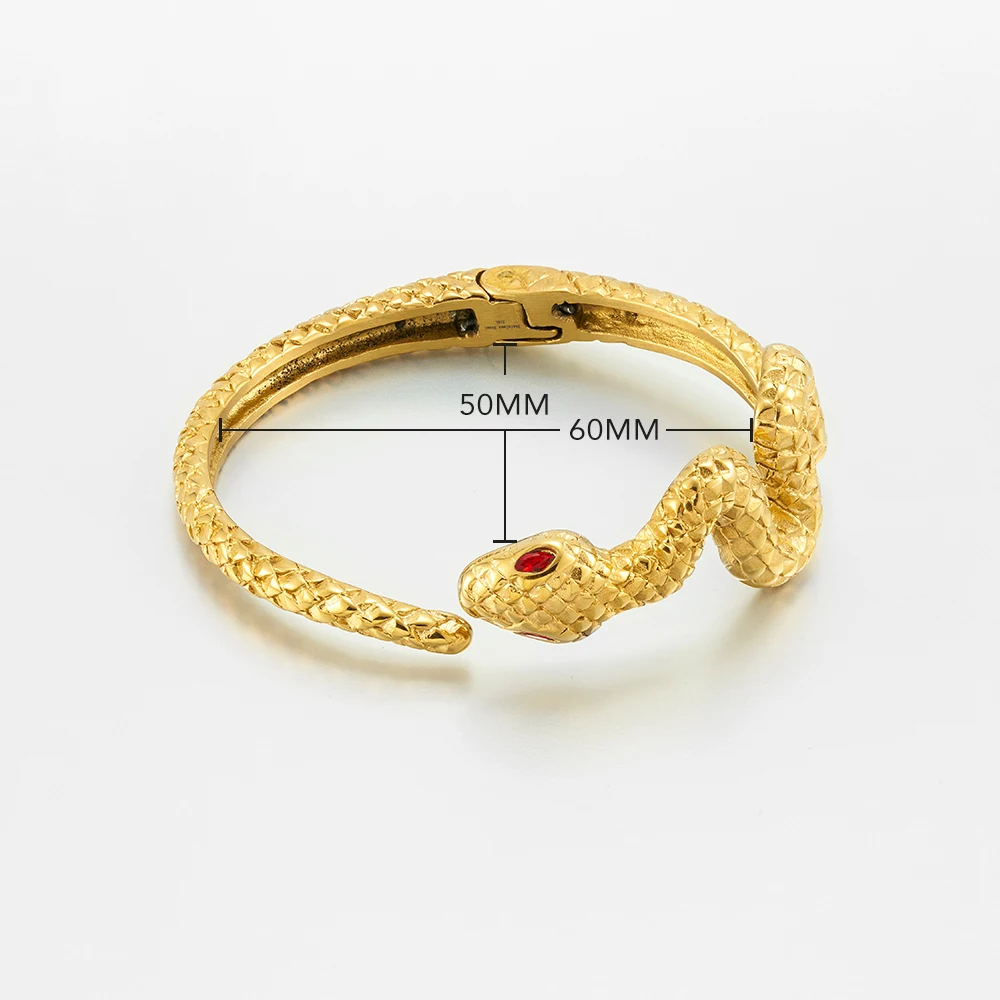 Snake Elastic Cuff Bracelet - Image 2