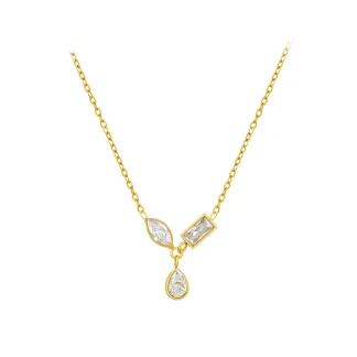 Rhombic Square Zircon Necklace