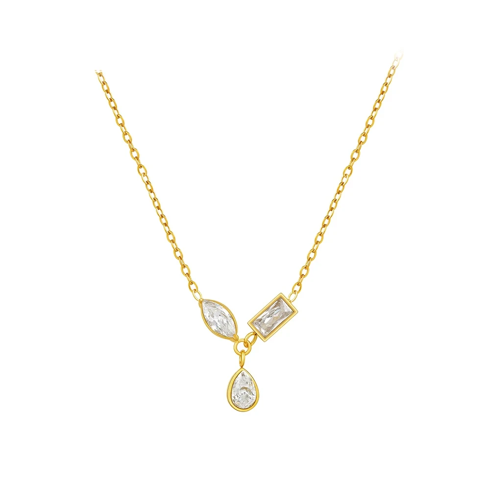 Rhombic Square Zircon Necklace