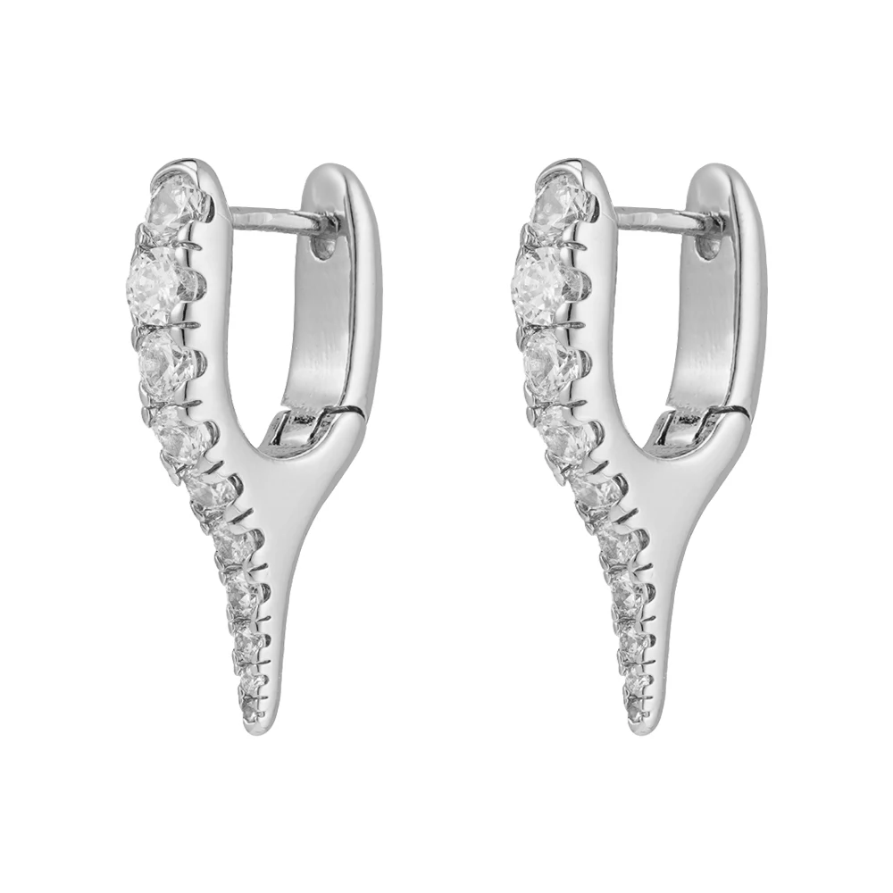 Geometry U Shape Zircon Stud Earrings - Image 6