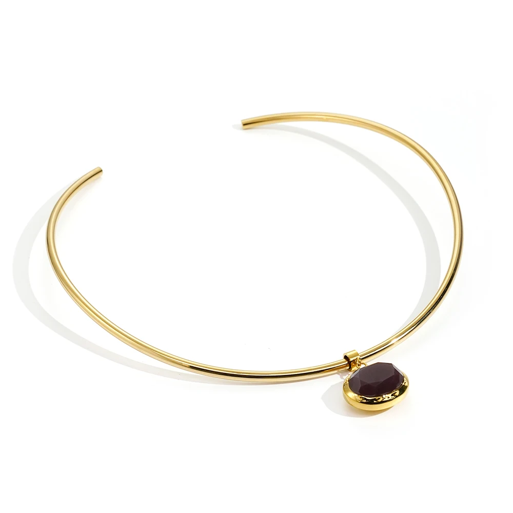 Oval Crystal Colorful Birthstone Necklace - Image 17