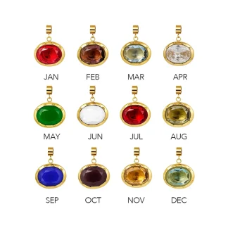 Oval Crystal Colorful Birthstone Necklace
