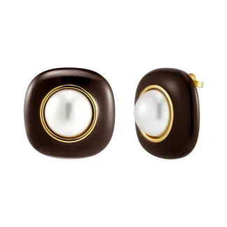 Vintage Dripping Oil Pearl Stud Earrings