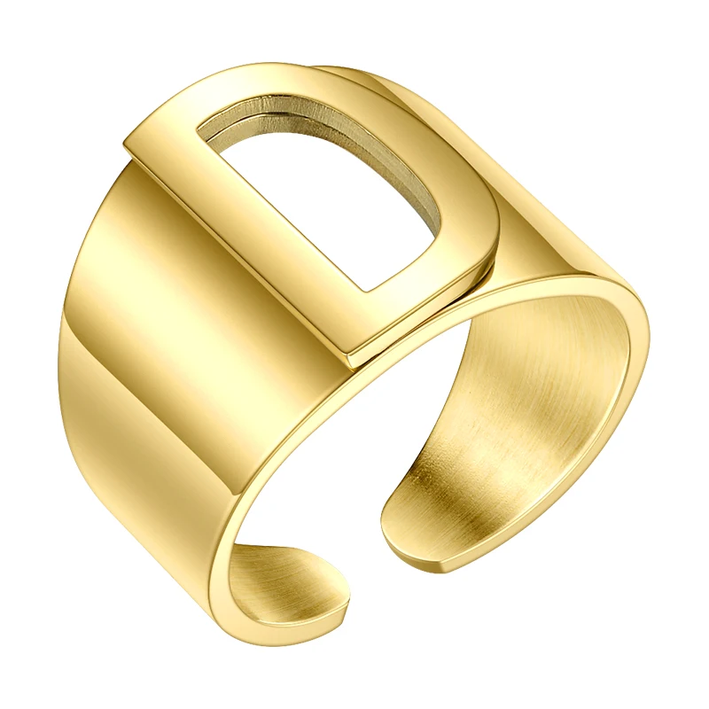 Punk Hollow Initial Letter Ring/Bracelet - Image 11