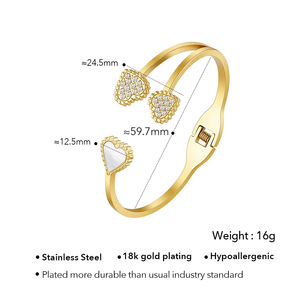 Heart Cuff Bangle - Image 7