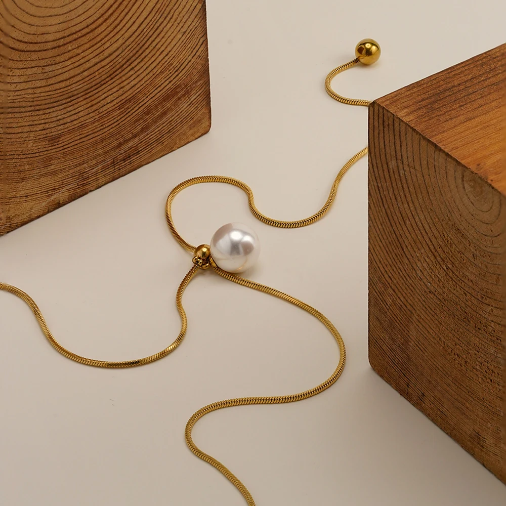 Snake Pearl Movable Necklace - Image 2