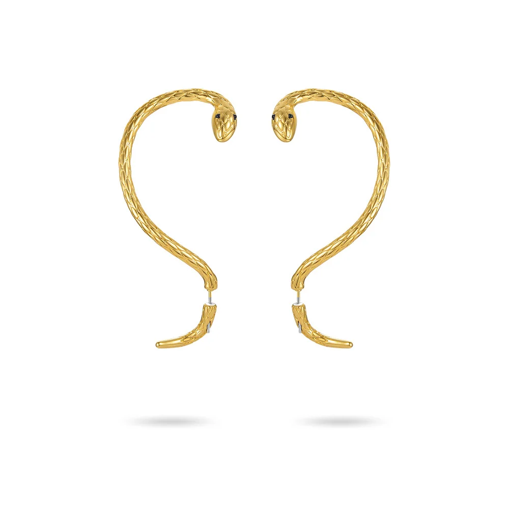 Goth Snake Hoop Earrings