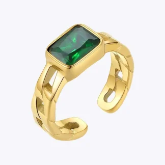 Royal Green Stone Wedding Ring
