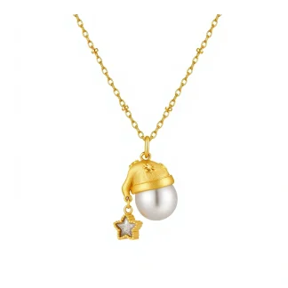 Pearls Brim Stars Necklace