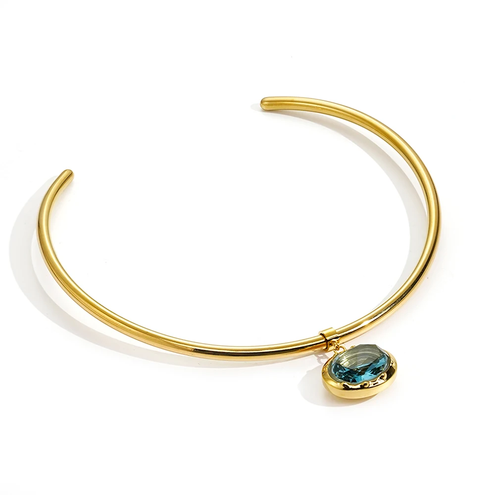 Oval Crystal Colorful Birthstone Necklace - Image 26