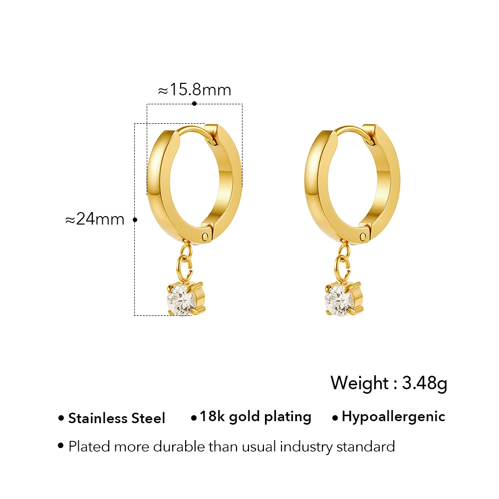 Zircon Circle Hoop Earrings - Image 7