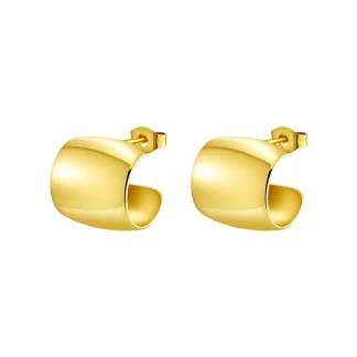 C Shape Wide Stud Earrings