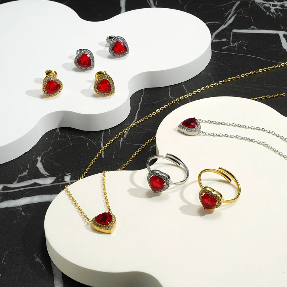 Luck Heart Red Stone Necklace - Image 5