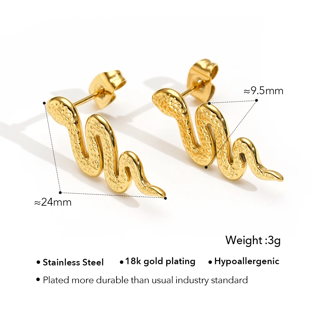 Snake Stud Earrings - Image 7