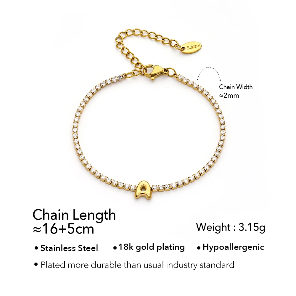 Letter Zircon Bracelet - Image 32