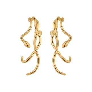 Goth Curvy Snake Stud Earrings